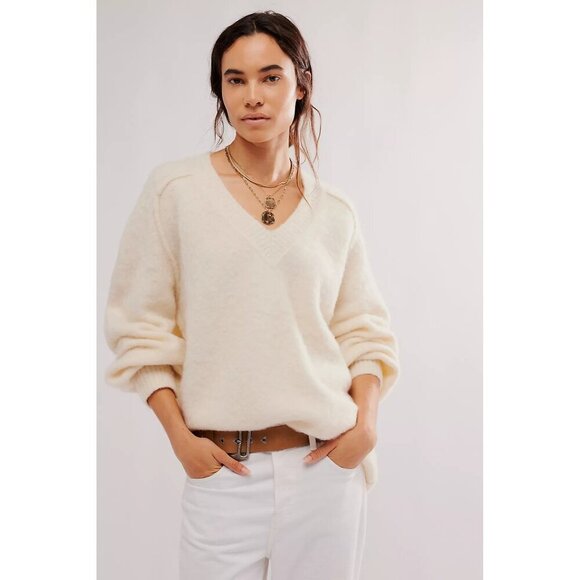 Free People Sweaters - Free People One and Only Pullover Sweater Cream Oversize Cozy Knit Women's S